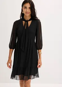 Mesh-Jerseykleid mit Schluppe, bonprix