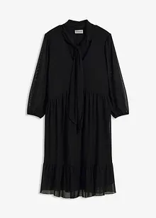 Mesh-Jerseykleid mit Schluppe, bonprix