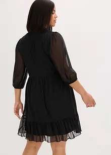 Mesh-Jerseykleid mit Schluppe, bonprix