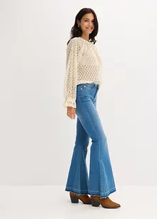 Spitzen-Shirt mit Volants aus Baumwolle, bonprix