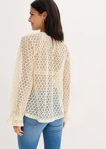 Spitzen-Shirt mit Volants aus Baumwolle, bonprix