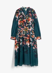 Midikleid aus Ramie (2 tlg.Set mit Gürtel), bonprix