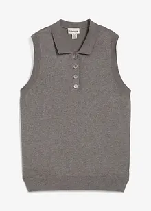 Feinstricktop mit Seidenanteil und Polokragen, bonprix