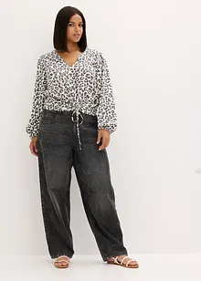 Kurze Bluse mit Raffungen, bonprix