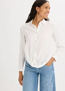 Bluse mit Wickel-Detail aus strukturiertem Material, bonprix