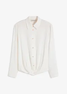 Bluse mit Wickel-Detail aus strukturiertem Material, bonprix