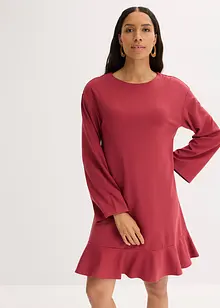 Kurzes Kleid mit Volant aus Punto di Roma, bonprix