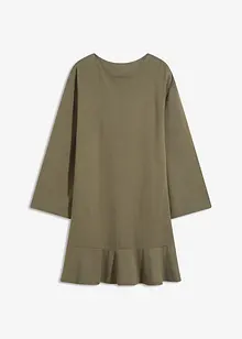 Kurzes Kleid mit Volant aus Punto di Roma, bonprix