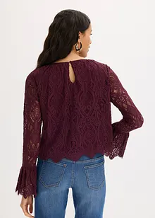 Spitzen-Bluse mit Volants, bonprix