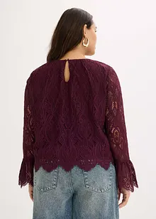 Spitzen-Bluse mit Volants, bonprix
