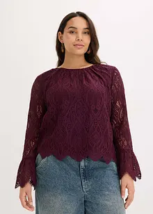 Spitzen-Bluse mit Volants, bonprix