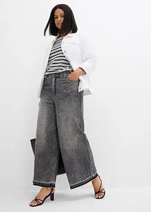 Wide-Leg-Jeans High Waist, cropped, bonprix