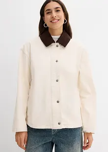 leichte Twill-Jacke mit Cordkragen, bonprix