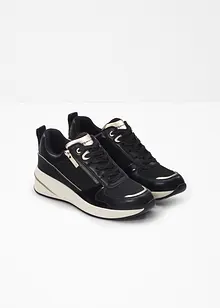 Stylischer Tamaris Sneaker mit glitzerndem Obermaterial und Details in Schlangen- und Lackoptik, Tamaris