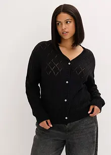 Ajour-Strickjacke aus Baumwolle, bonprix