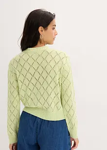 Ajour-Strickjacke aus Baumwolle, bonprix
