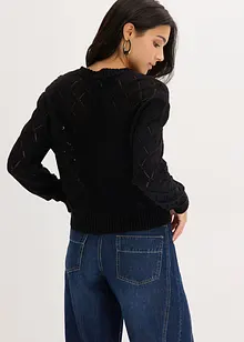 Ajour-Strickjacke aus Baumwolle, bonprix