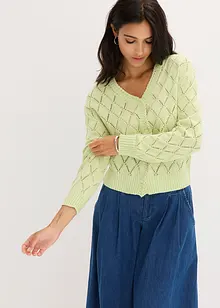 Ajour-Strickjacke aus Baumwolle, bonprix