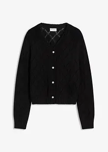 Ajour-Strickjacke aus Baumwolle, bonprix