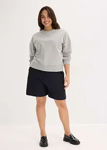 Oversize-Sweatshirt mit Strass aus Baumwolle, bonprix