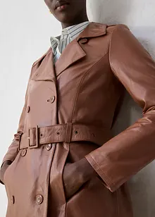 Trench-coat en cuir d’agneau nappa, bonprix