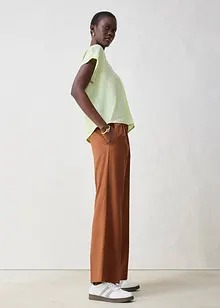 Shirt mit Seidenanteil und Webeinsatz, bonprix