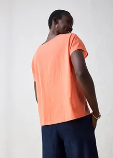 Shirt mit Seidenanteil und Webeinsatz, bonprix