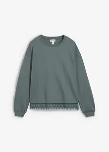 Sweat à empiècement en dentelle, bonprix