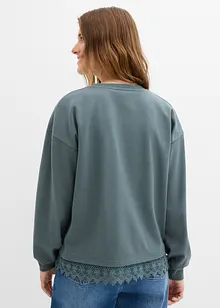 Sweat à empiècement en dentelle, bonprix