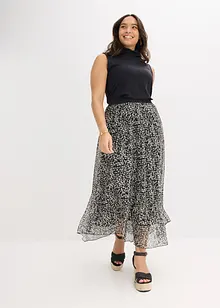 Jupe en jersey-mesh à taille élastiquée, bonprix