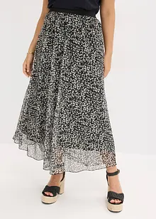Jupe en jersey-mesh à taille élastiquée, bonprix