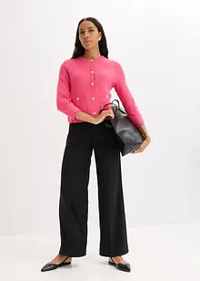 Gilet court en maille avec boutons décoratifs, bonprix