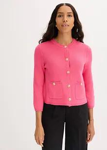 Gilet court en maille avec boutons décoratifs, bonprix