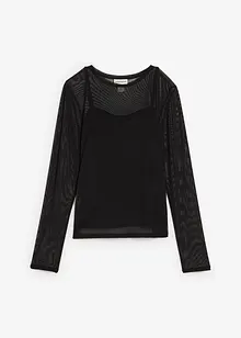 T-shirt manches longues en mesh, bonprix
