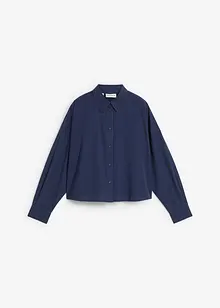 Kurze Oversize Bluse mit Seidenanteil, bonprix