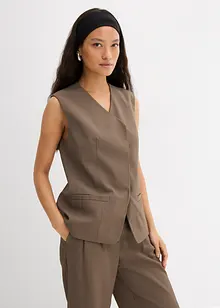 Gilet sans manches long à texture twill, bonprix