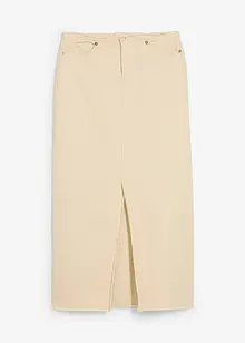 Jupe en twill avec franges, bonprix