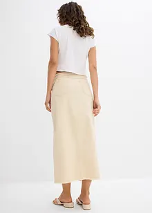 Jupe en twill avec franges, bonprix