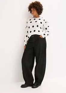 Langarmshirt aus strukturiertem Crêpe, bonprix