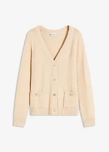 Gilet en maille chinée avec boutons dorés, bonprix