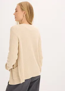Gilet en maille chinée avec boutons dorés, bonprix