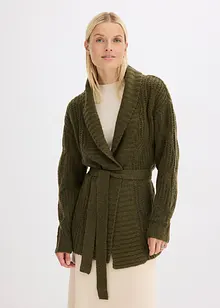 Gilet en grosse maille à motif torsadé, bonprix