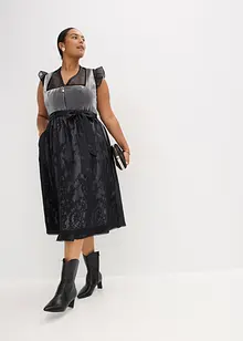 Dirndl mit Samt in Midilänge (2-tlg.Set), bonprix