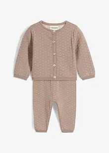 Gilet et pantalon en maille de coton mélangé (ens. 2 pces), bonprix