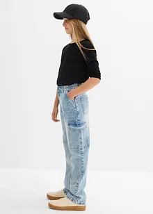 Jean baggy poches cargo, taille mi-haute, bonprix