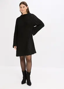 Mini-Strickkleid mit Satin-Schleife und Pailletten, bonprix