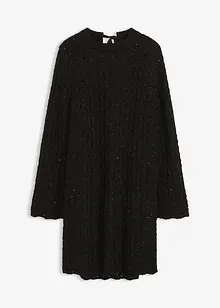 Mini-Strickkleid mit Satin-Schleife und Pailletten, bonprix