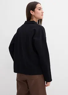 Sweat en coton avec col polo en maille, bonprix