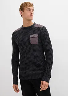 Grobstrick-Pullover mit Pattentasche, bonprix