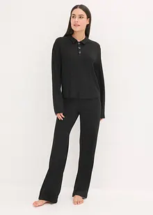 Weit geschnittener Loungewear Hausanzug aus weicher Rippe, bonprix